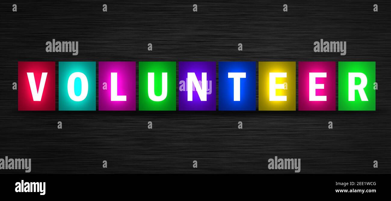 Message du tableau de surveillance des bénévoles Banque D'Images