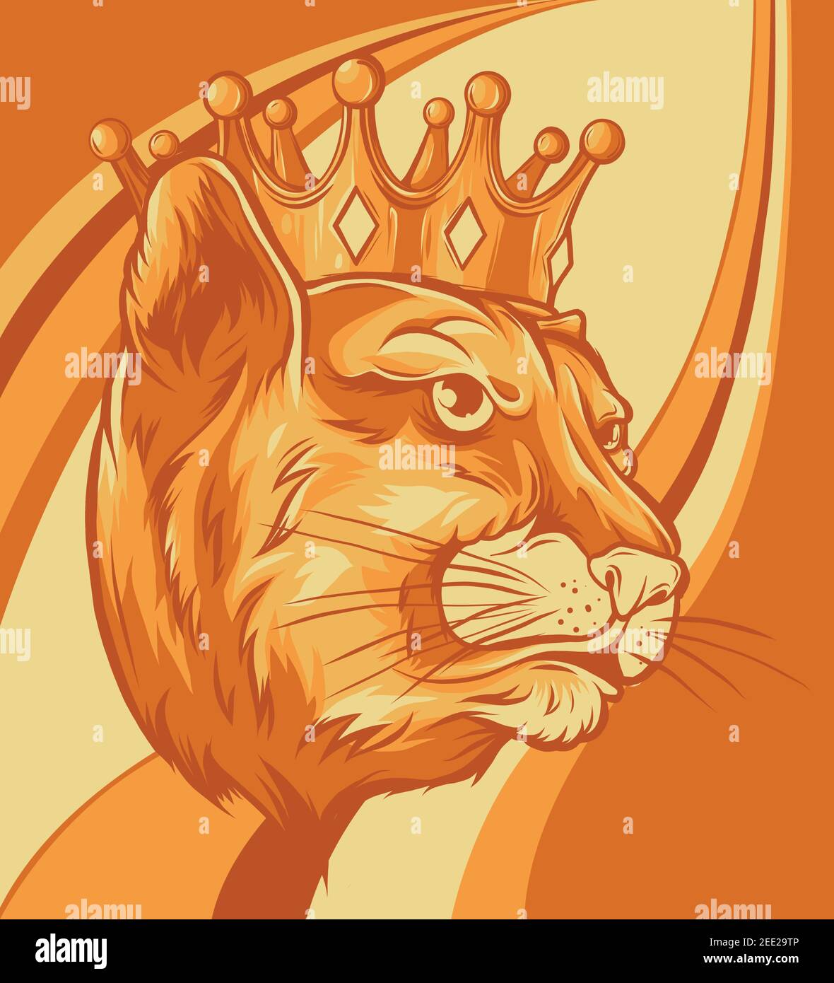 Panther dans la couronne. Illustration vectorielle Illustration de Vecteur