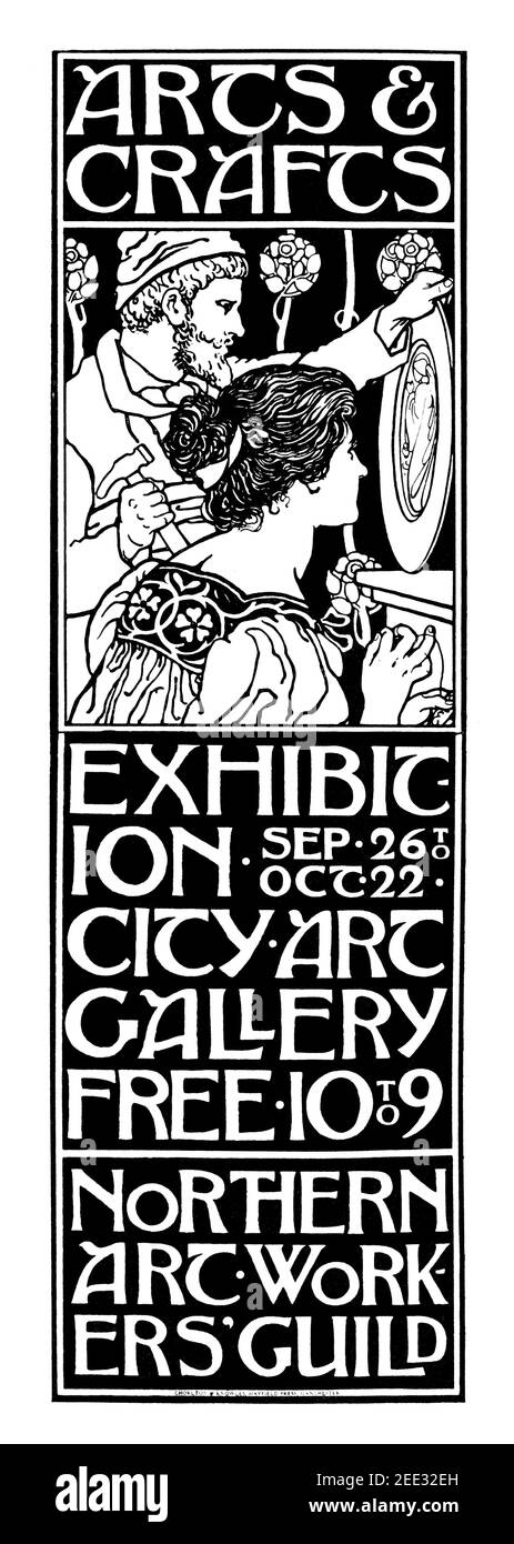 Northern Art Worker’s Guild affiche de l’illustratrice britannique Ellen Elizabeth Houghton, en 1899 The Studio an Illustrated Magazine of Fine and Banque D'Images