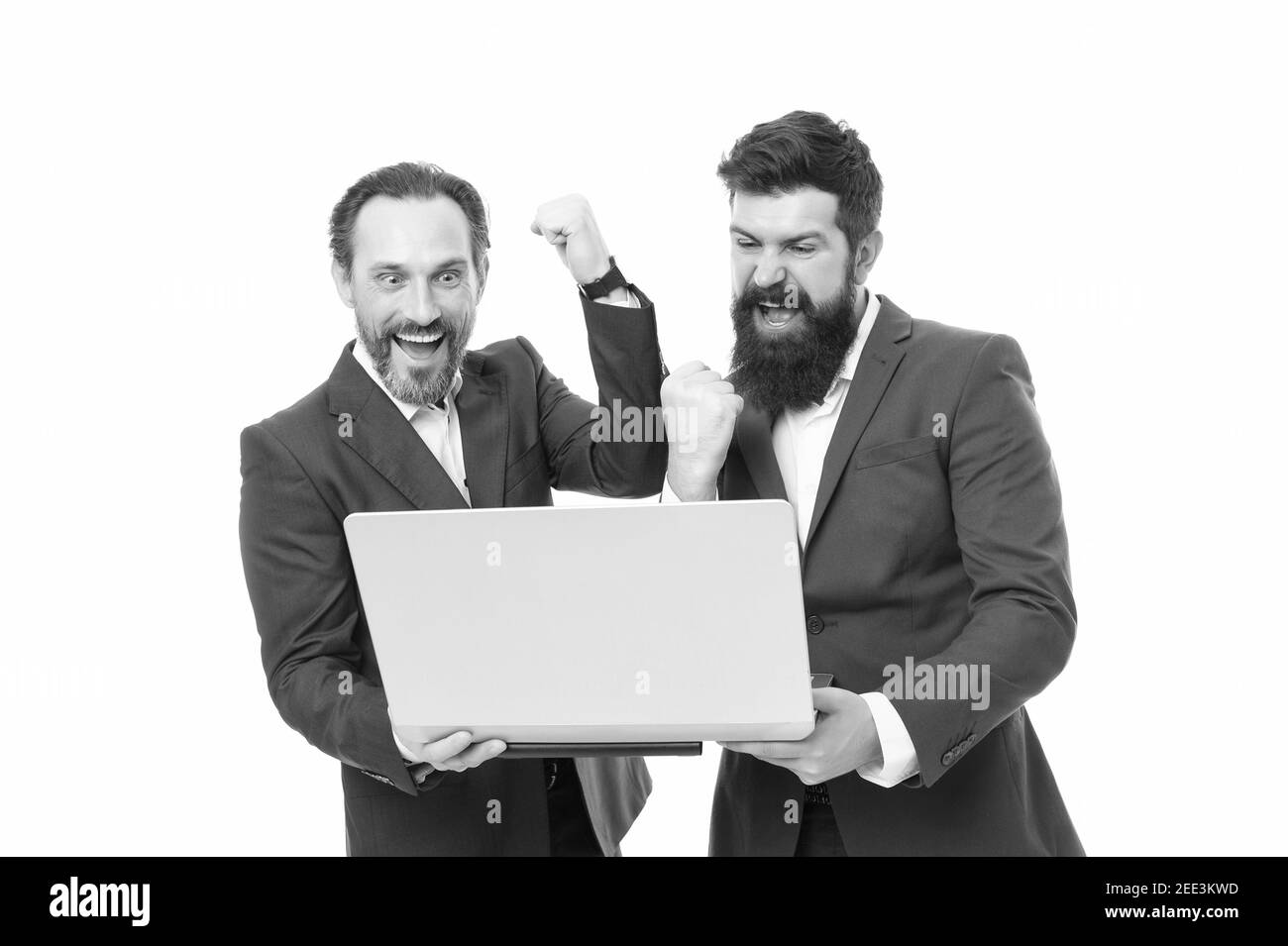 Ordinateur portable professionnel pour hommes. Le contenu des pages Web peut facilement être découvert. Concept de site Web. Facteurs de succès SEO. Entrepreneuriat en ligne. Intention commerciale. Optimisation du moteur de recherche. Développeur Web. Banque D'Images