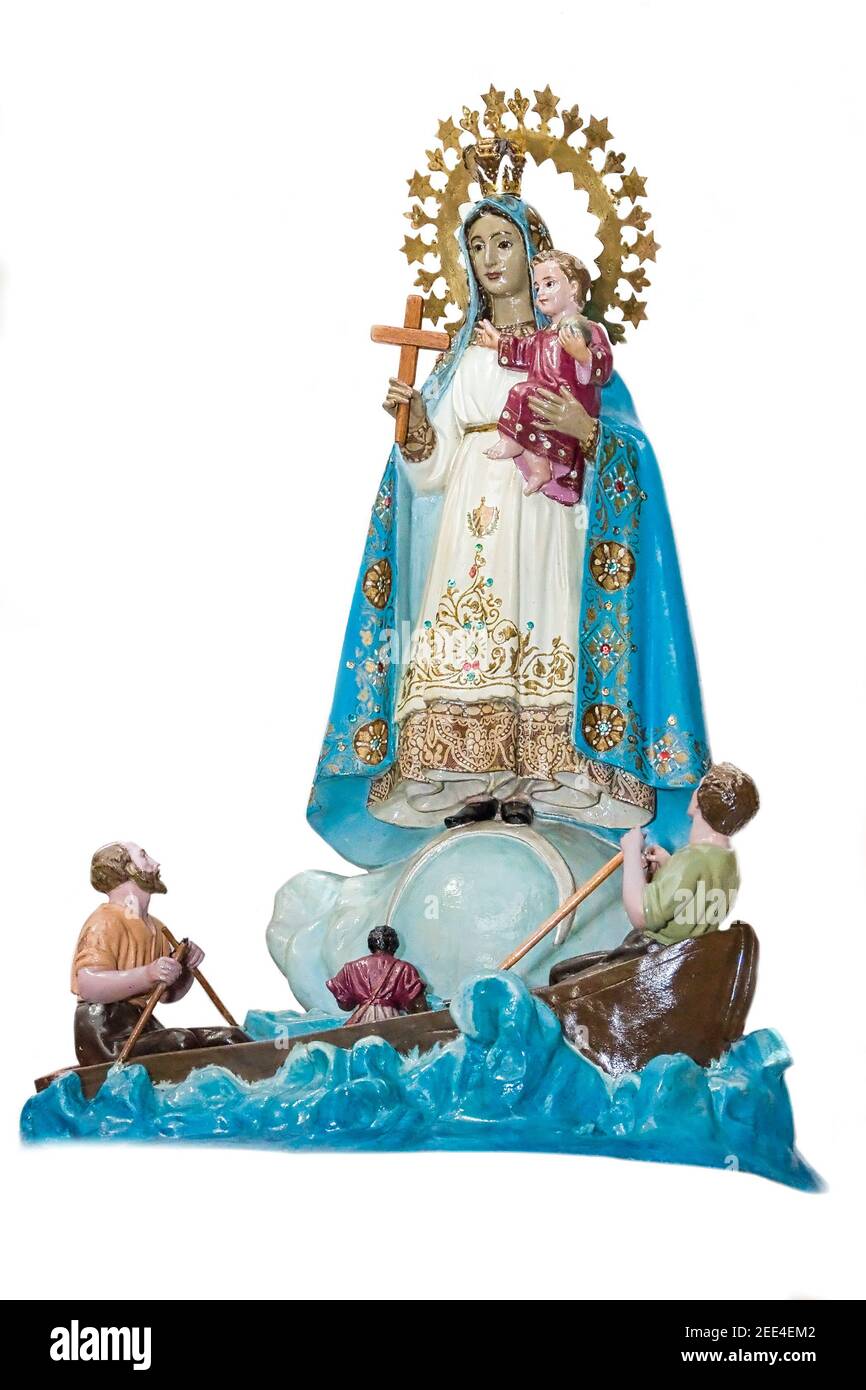 Figure symbole de notre Dame de Charité d'El Cobre dans une église catholique à Santa Clara, Cuba Banque D'Images