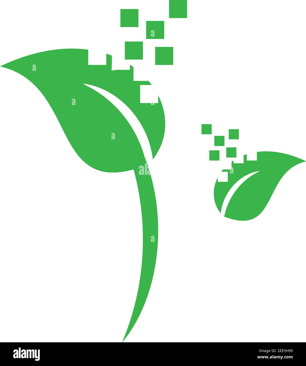 Deux feuilles et rectangles, feuilles, écologie, logo Illustration de Vecteur