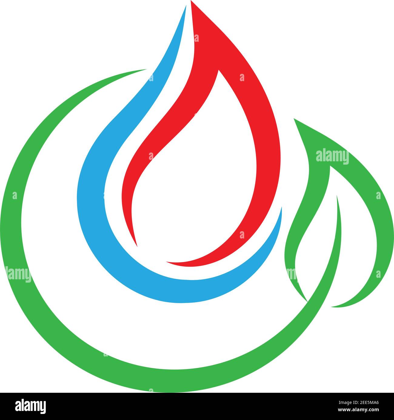 Eau et flamme, monteur, plombier, logo, icône Illustration de Vecteur