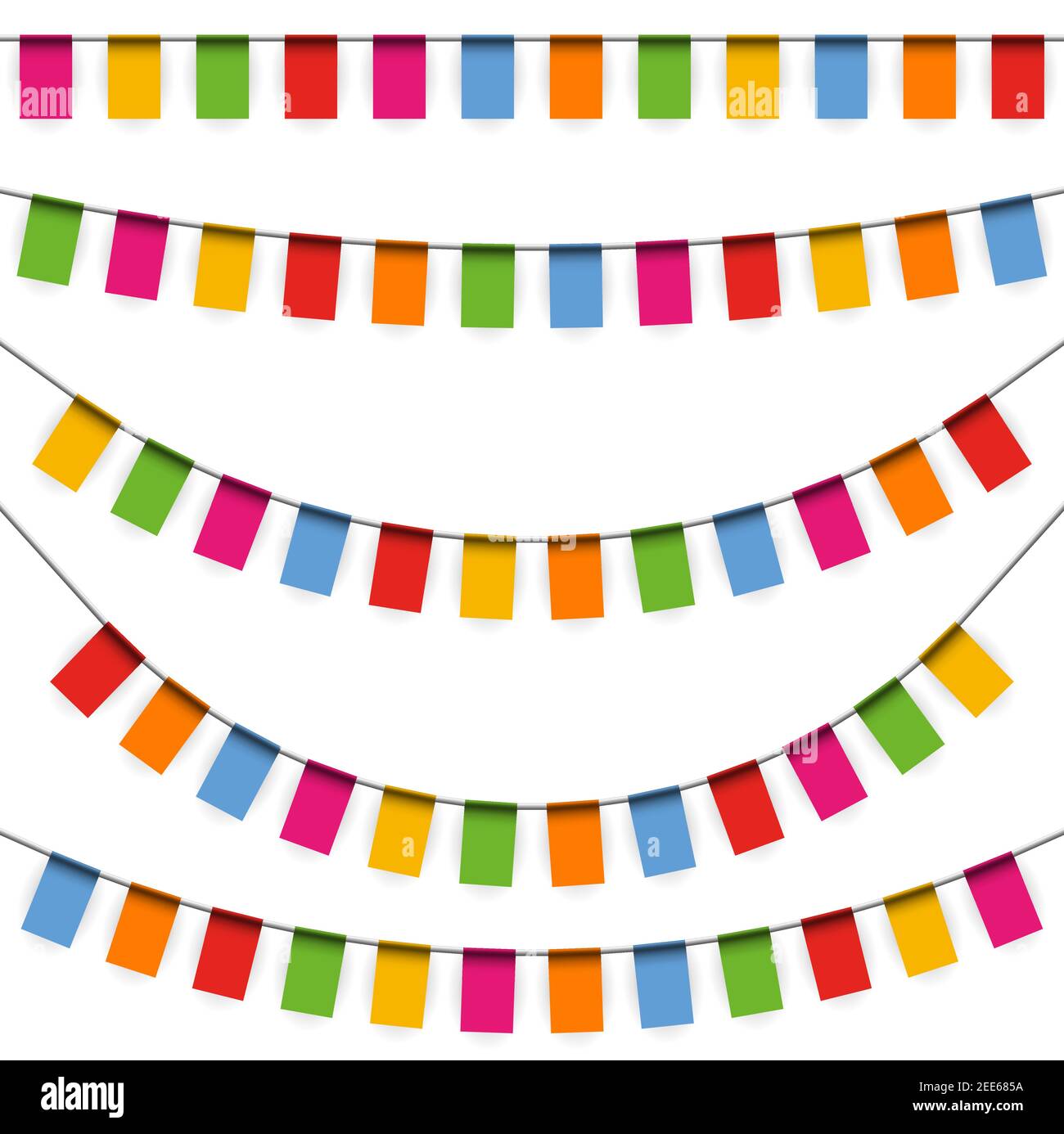 Illustration vectorielle EPS 10 des guirlandes de couleur heureuse sur blanc contexte de l'utilisation du modèle de fête de carnaval ou de sylvester Illustration de Vecteur