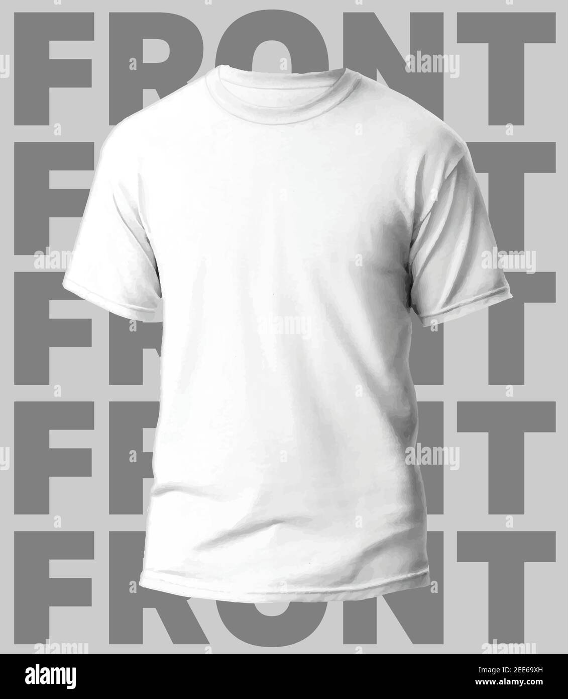 T-shirt Realistic Vector maquette blanche avec arrière-plan de texte Illustration de Vecteur
