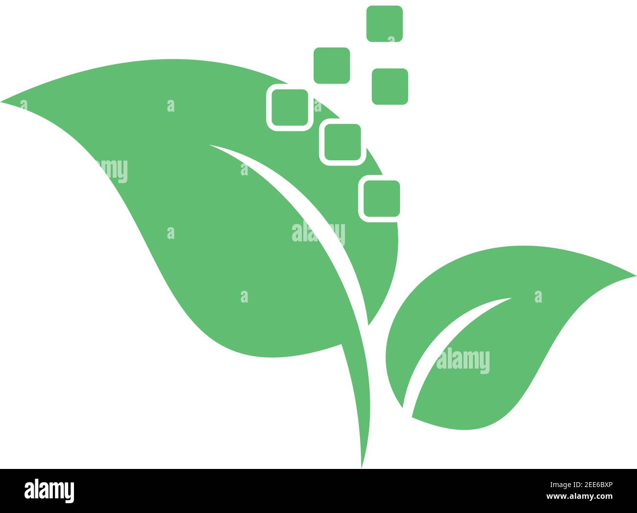 Deux feuilles et rectangles, feuilles, écologie, logo Illustration de Vecteur