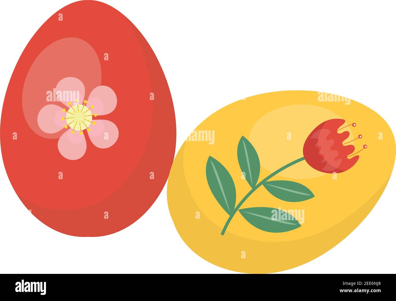 Œufs de Pâques vecteur icônes style plat. Illustration de Vecteur