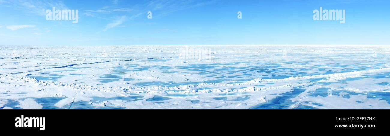 Vue panoramique du pôle Nord géographique Banque D'Images