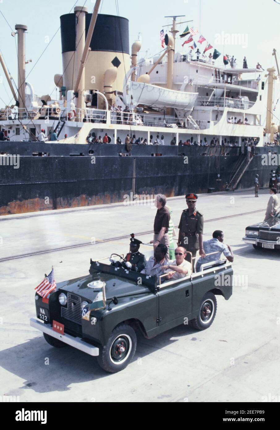 Le président Jimmy carter visite le port de Lagos le Nigeria.in avril 1978 Photographie par Dennis Brack Banque D'Images