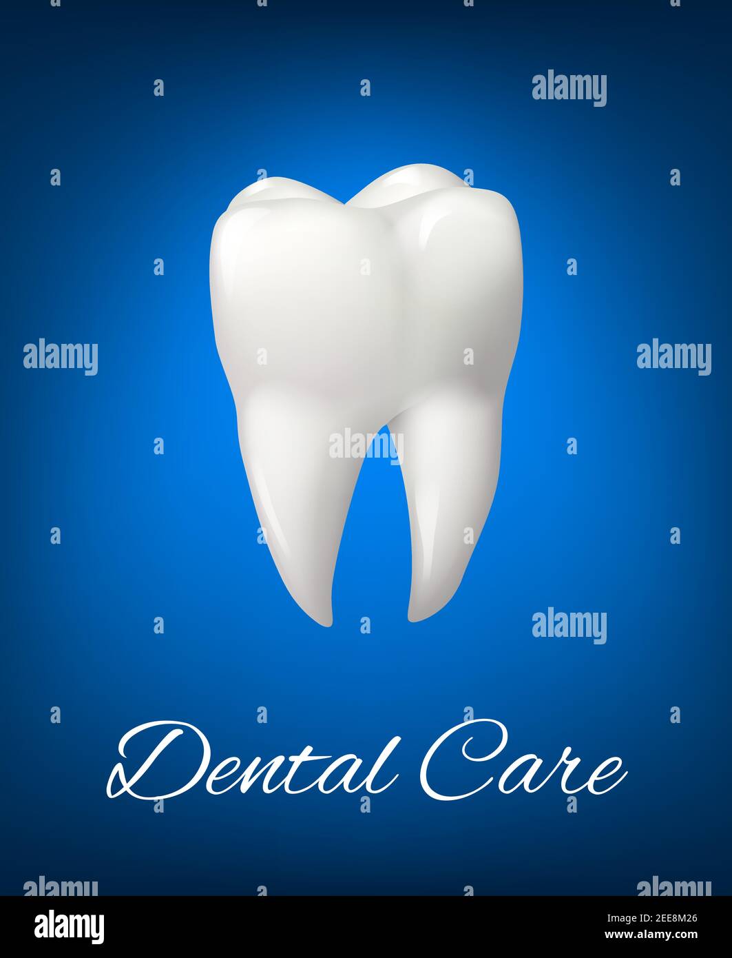 DOTH 3D réaliste vecteur icône isolée pour cabinet dentaire, soins dentaires ou clinique de dentiste. Symbole de dent blanche saine et propre pour le passé dentaire Illustration de Vecteur