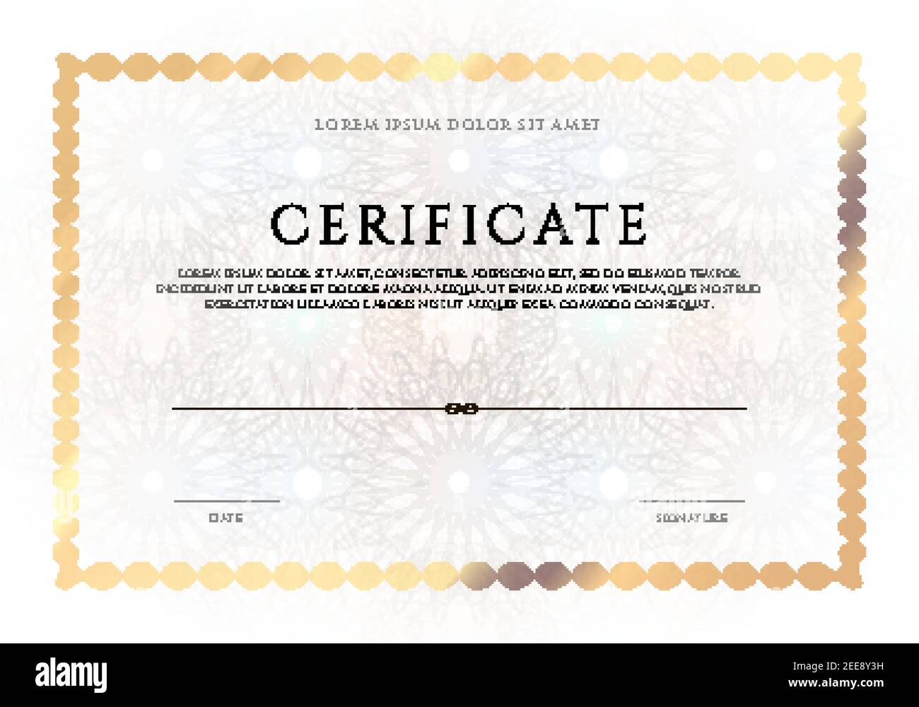 Modèle de certificat de luxe gagnant, diplôme vierge avec textplace Illustration de Vecteur