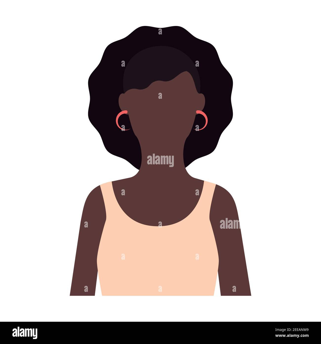 Femme noire icône Vector illustration conception plate Illustration de Vecteur