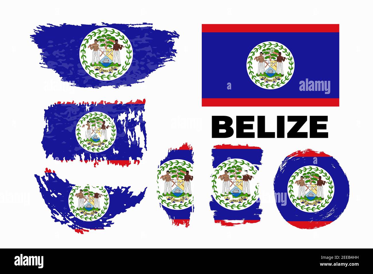 Drapeau du Belize. Bonne journée d'indépendance du Belize fond Illustration de Vecteur