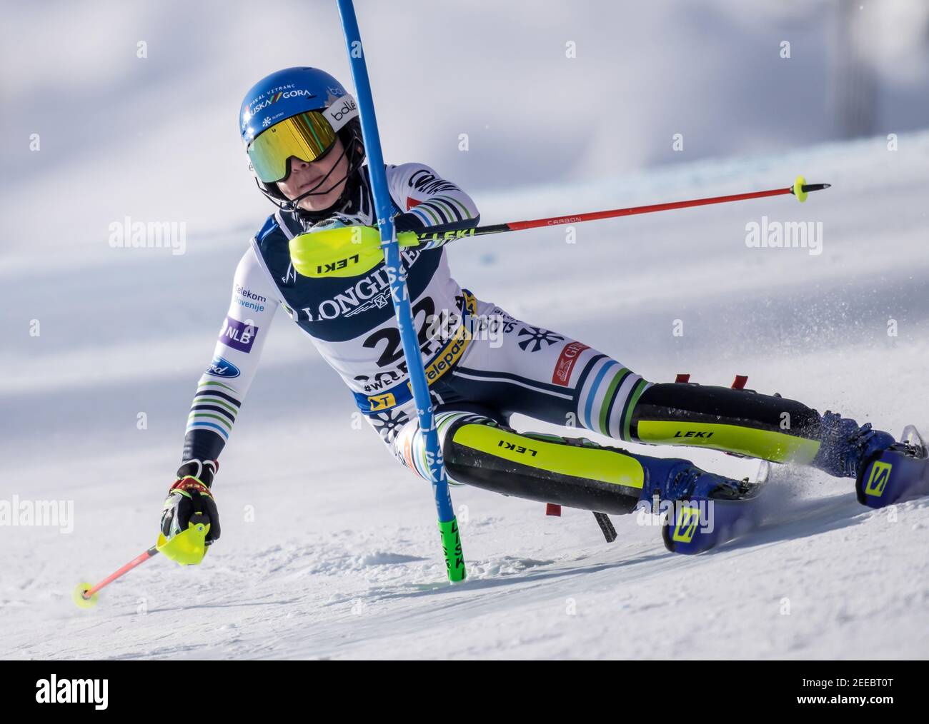 15 février 2021, Italie, Cortina d’ampezzo: Ski alpin: Championnat du monde, combiné, femmes: Meta Hrovat de Slovénie. Photo: Michael Kappeller/dpa Banque D'Images