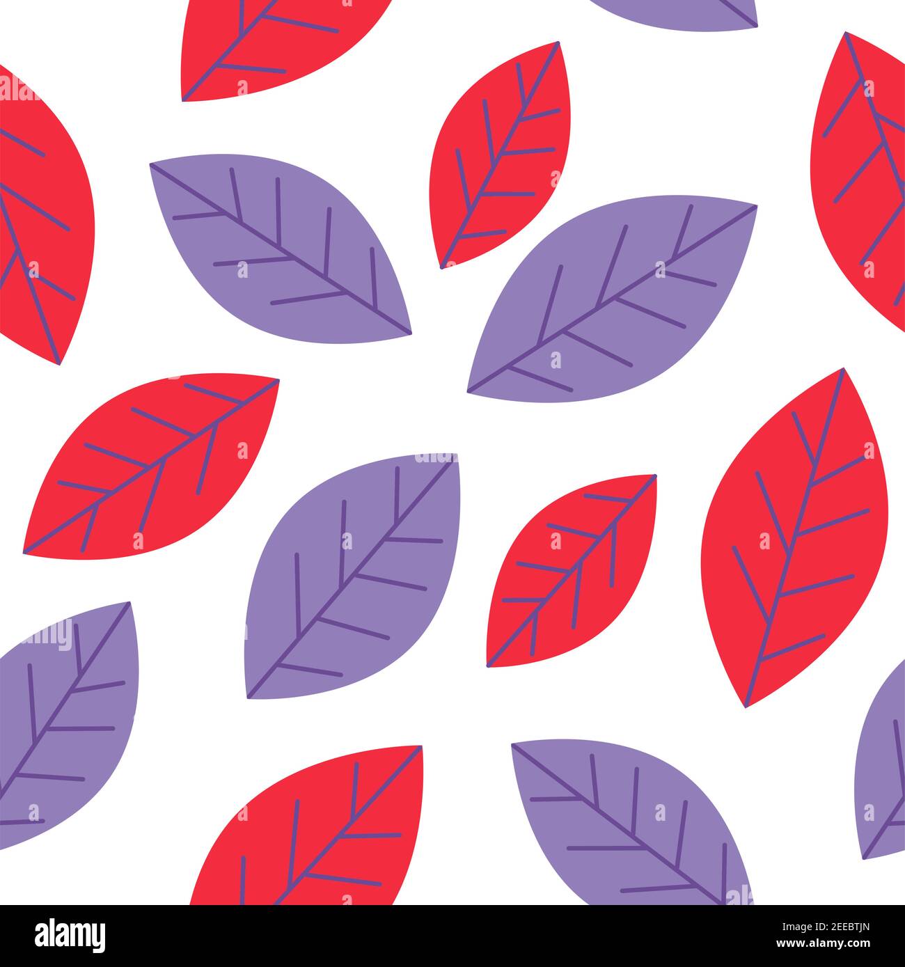 Violet rouge automne chute feuilles sans couture schéma, répétition schéma de plante, vecteur Illustration de Vecteur