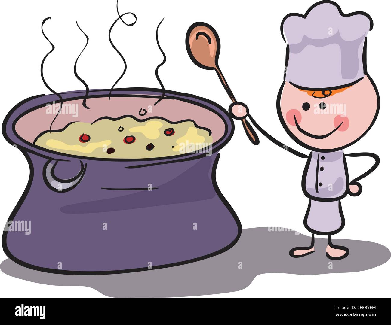 Illustration de chef cuisin the Kitchen stock Illustration de Vecteur