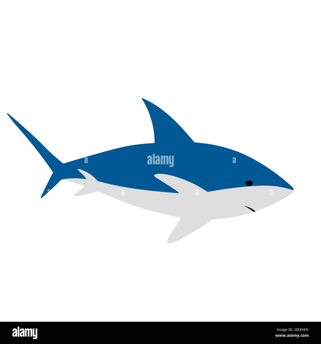 Poisson de mer, animal sauvage. Requins de dessins animés isolés sur fond blanc. Illustration vectorielle colorée. Personnage adorable pour cartes, papier peint, textile Illustration de Vecteur