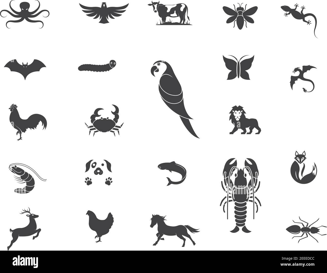 modèle de dessin vectoriel d'illustration d'élément de jeu d'animaux Illustration de Vecteur