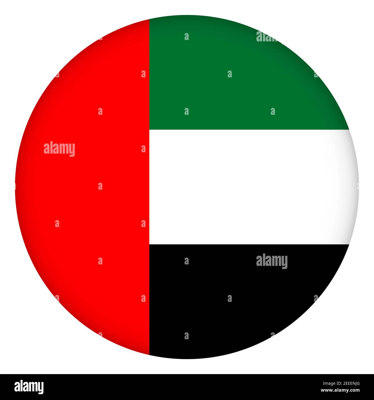 Drapeau des Émirats arabes Unis icône ronde, badge ou bouton. Symbole ...