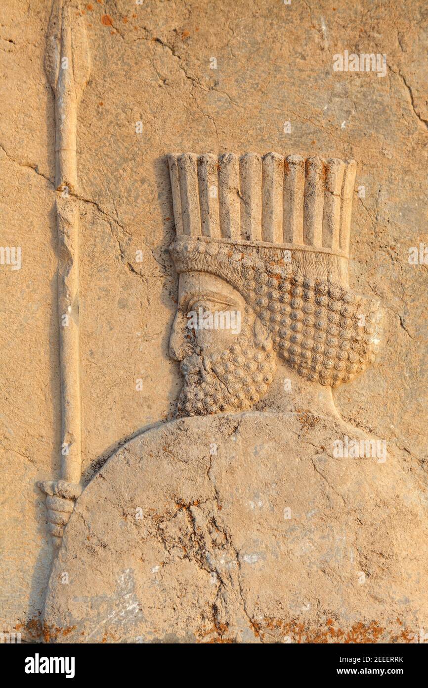 Secours des guerriers, Persepolis, Iran Banque D'Images