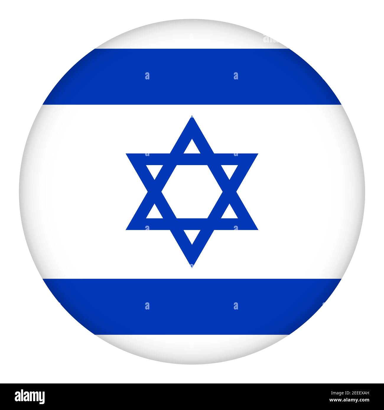 Drapeau d'Israël, icône ronde, badge ou bouton. Symbole national israélien. Modèle, illustration vectorielle. Illustration de Vecteur