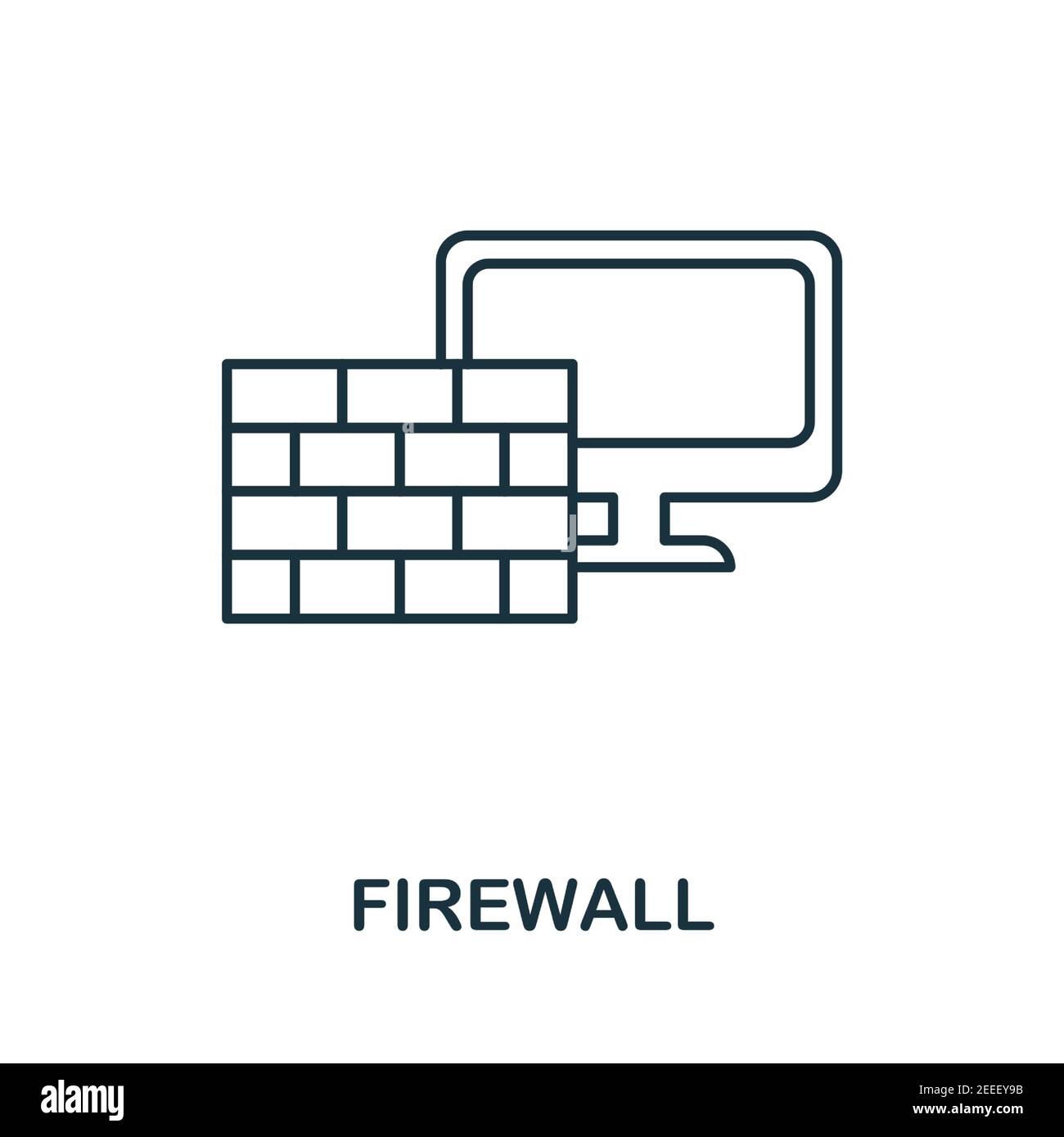 Icône de pare-feu. Un élément simple de la collection de sécurité ...