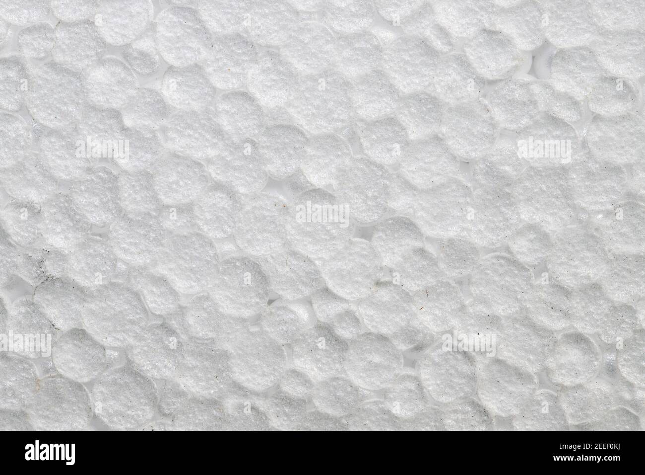 Surface en mousse de polystyrène blanc avec cellules fermées photo. Texture artificielle avec structure cellulaire. Macrophoto en polymère de carbone. Toile de fond abstraite f Banque D'Images