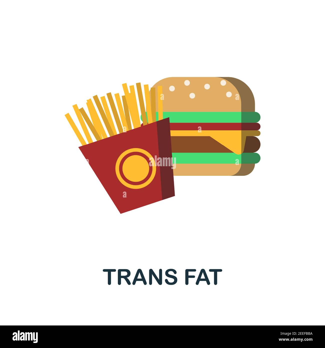 Icône TRANS Fat Flat. Colorer l'élément simple de la collection nutritionnelle. Icône Creative Trans Fat pour la conception Web, les modèles, les infographies et plus encore Illustration de Vecteur