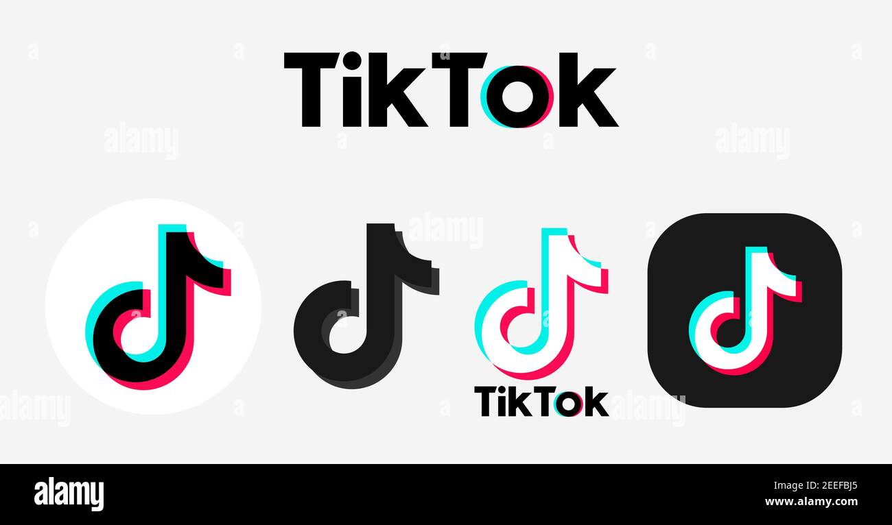 Icônes et boutons Tik tok définis. Vecteur Illustration de Vecteur