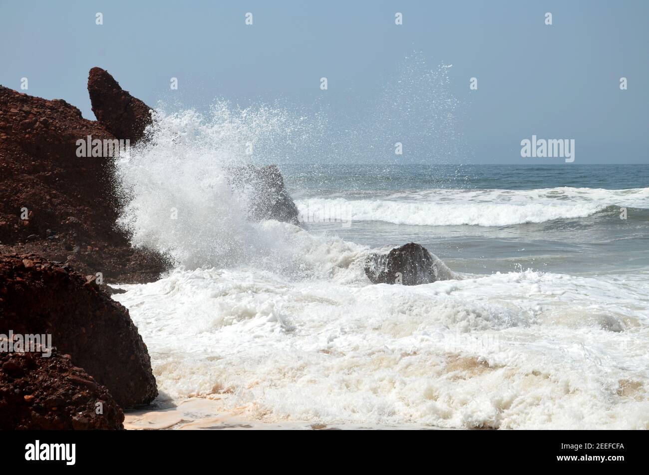 vue sur la plage de legzira, maroc Banque D'Images