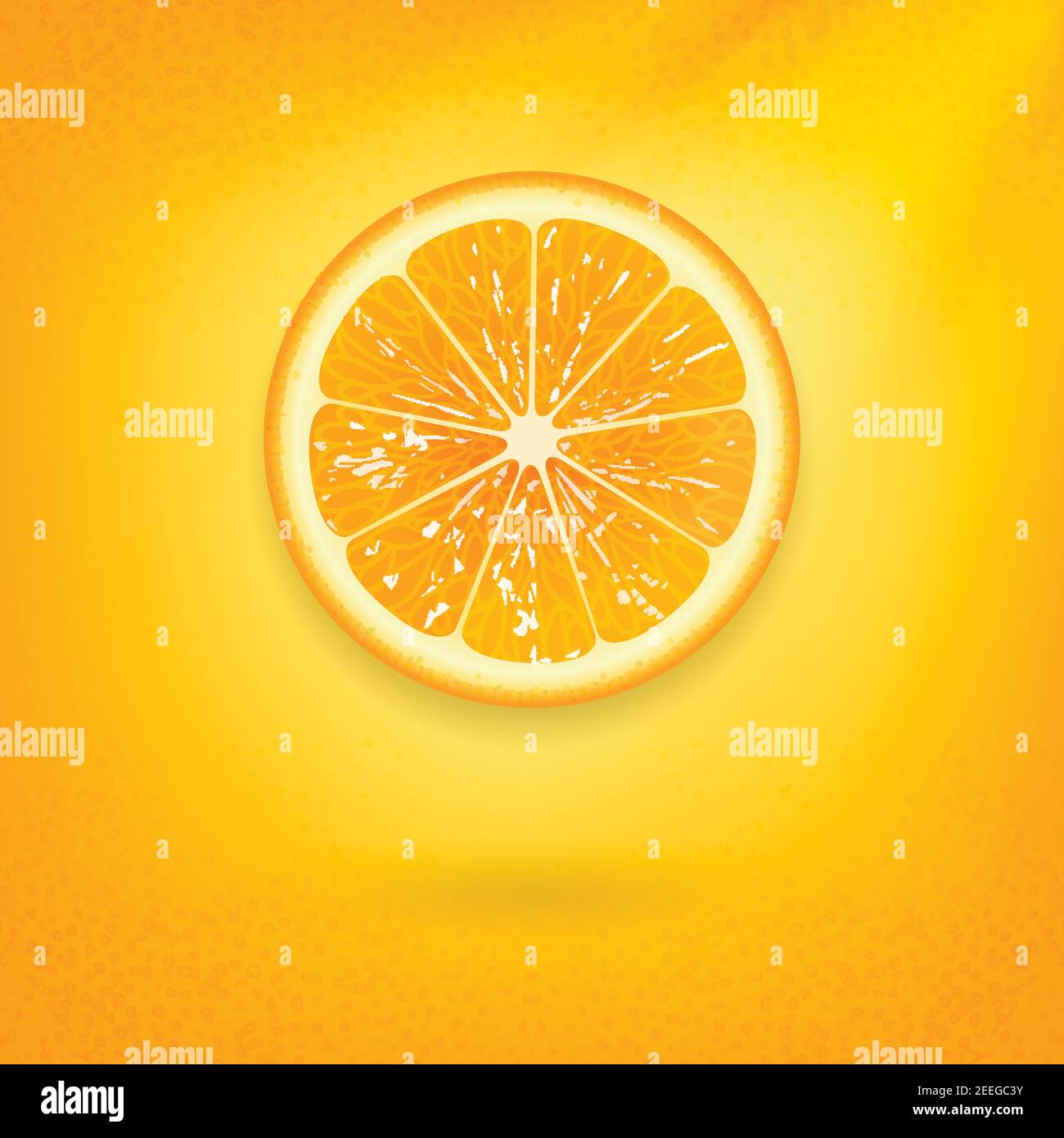 orange frais sur fond orange vif Illustration de Vecteur