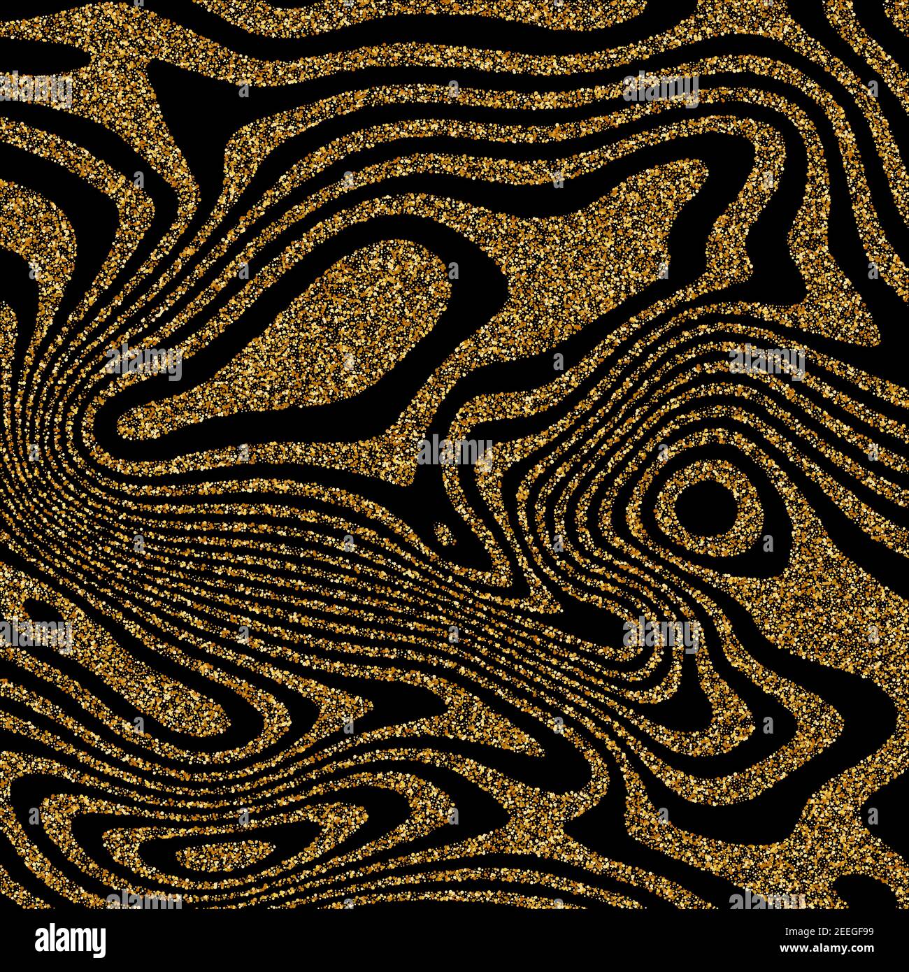 Décor de fête de luxe avec paillettes dorées brillantes. Illustration vectorielle de la texture scintillante des rayures tourbillonnantes Illustration de Vecteur