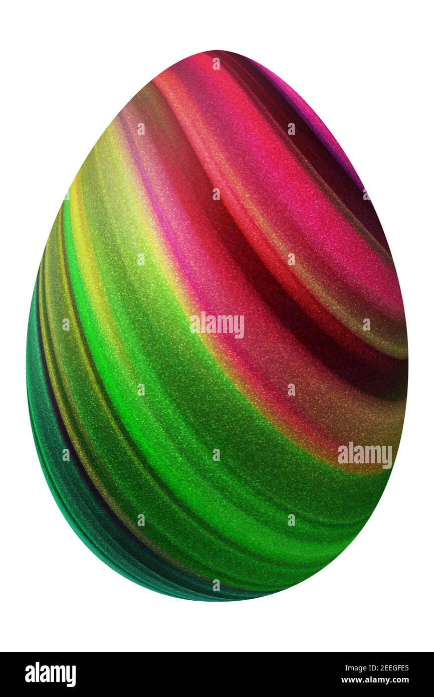 Œuf de Pâques de luxe, œuf de Pâques tendance, œuf arc-en-ciel coloré, chemin de coupure Banque D'Images