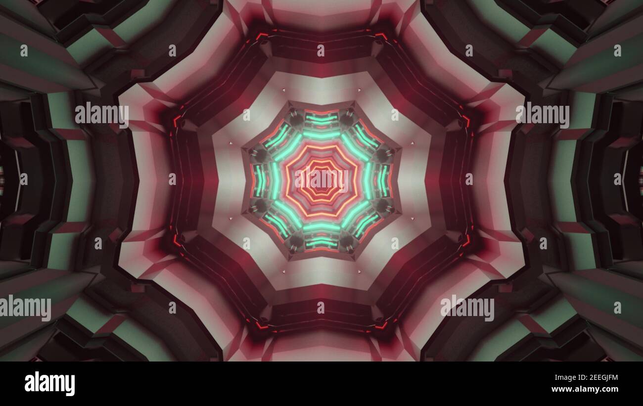 Une illustration 3D futuriste et sans fin du tunnel Banque D'Images