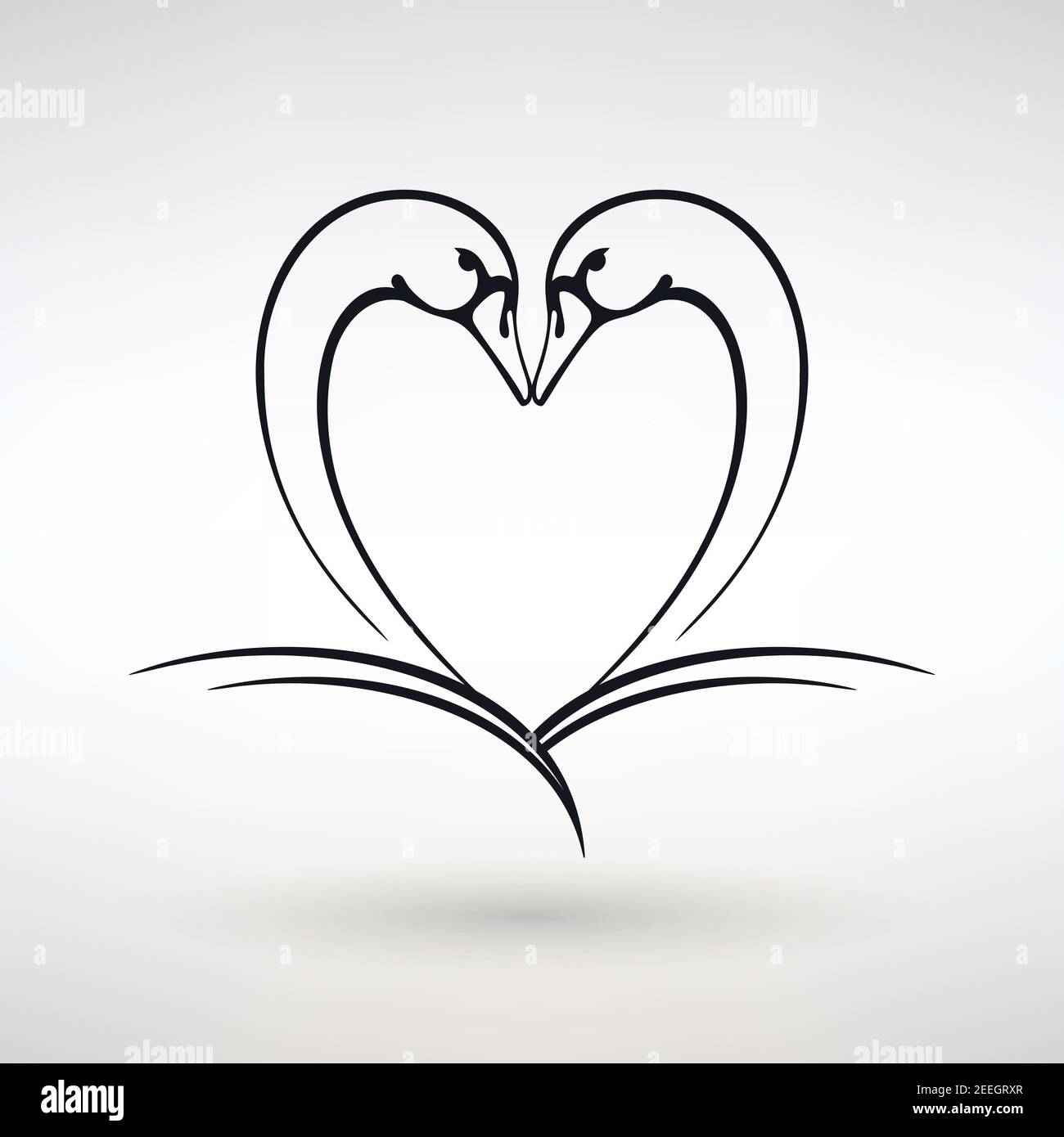 le symbole de l'amour et de la fidélité des cygnes sur un fond clair Illustration de Vecteur