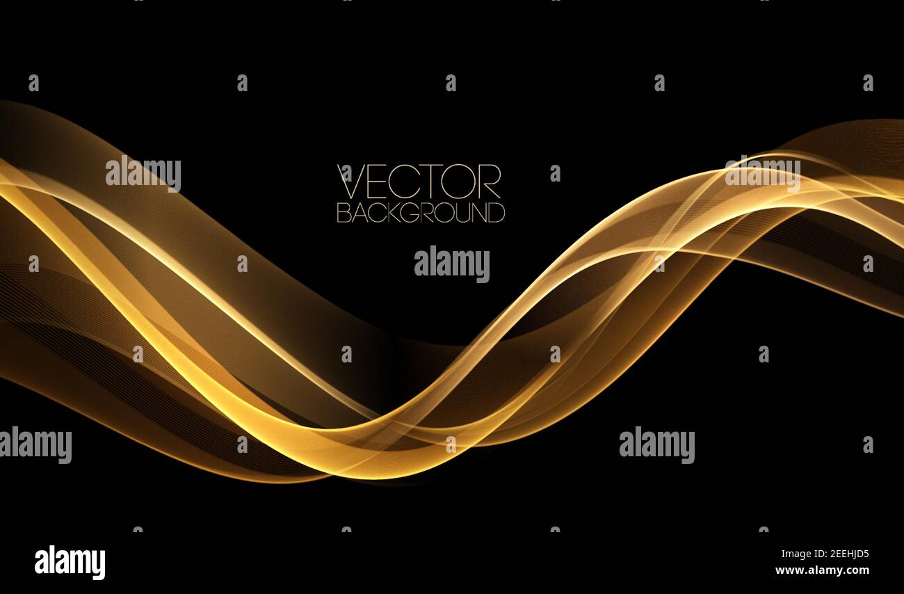 Couleur brillant résumé de l'élément de conception vague d'or Illustration de Vecteur