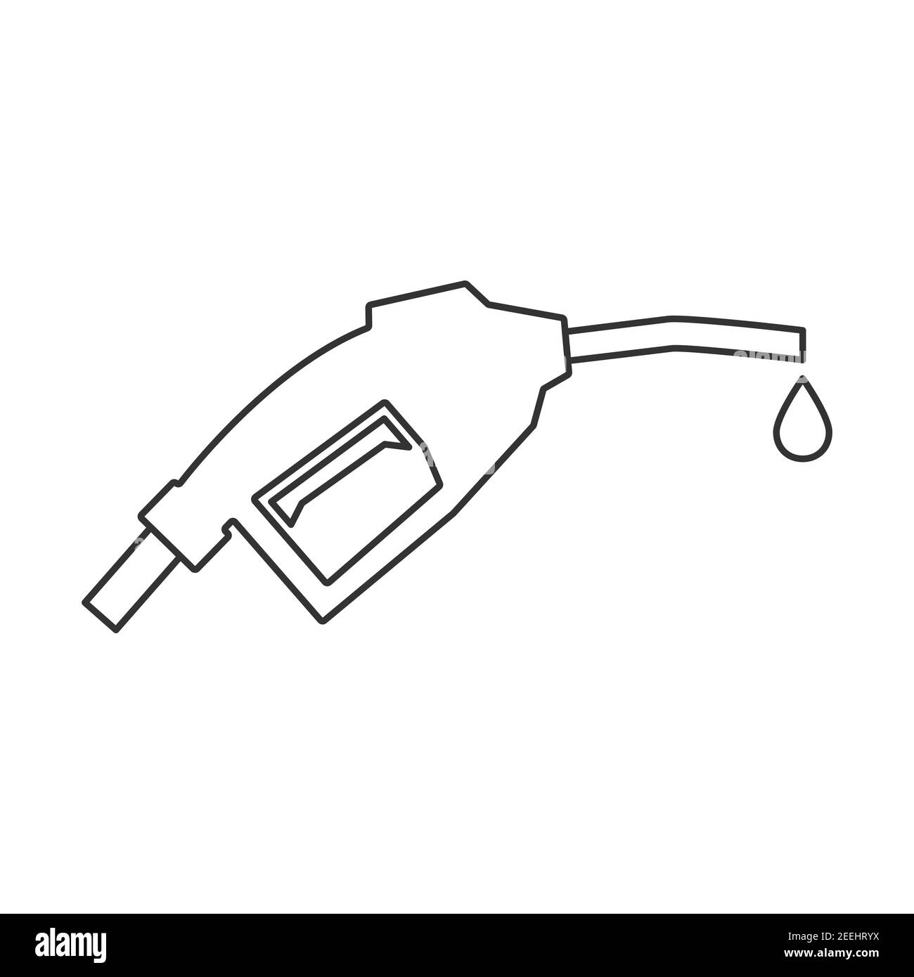 Icône de canalisation de gicleur de carburant. Symbole linéaire de la station de pompe à gaz. Vecteur isolé sur blanc Illustration de Vecteur