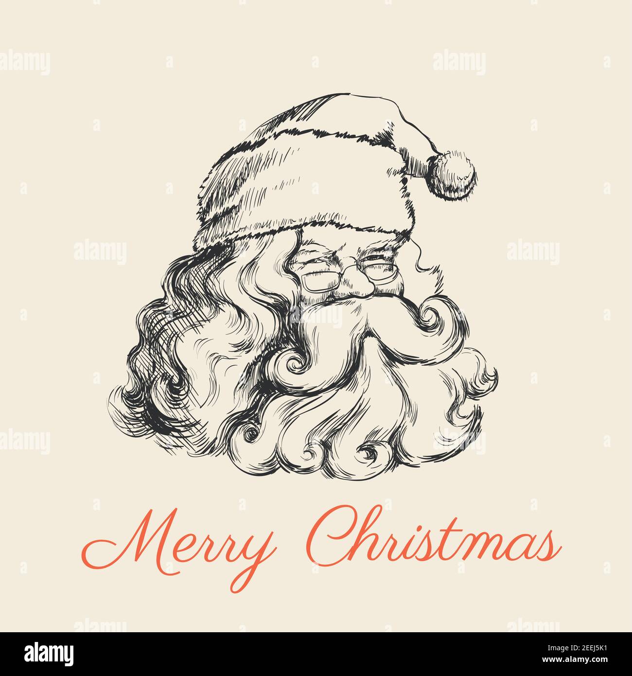 Illustration du vecteur portrait du Père Noël souriant. Illustration de Vecteur