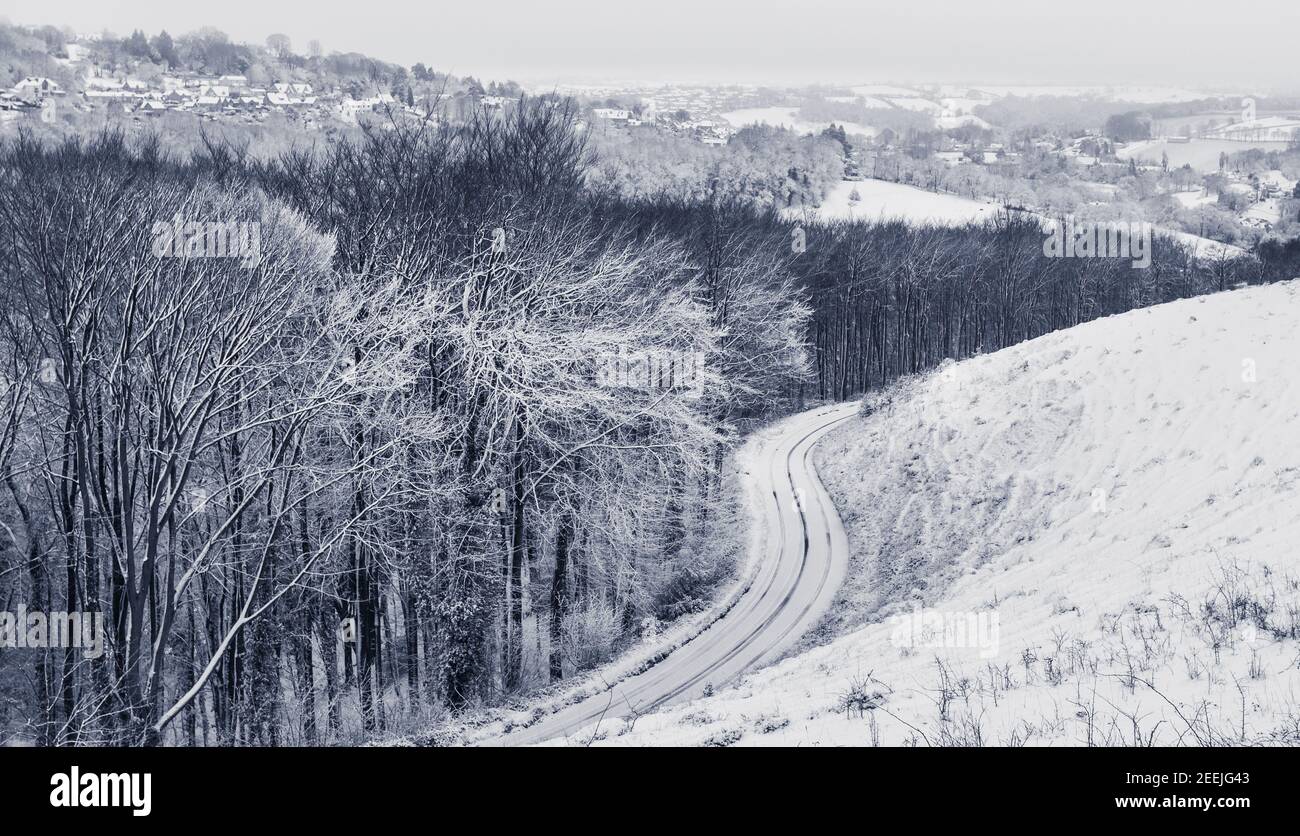 Vue sur Bear Hill dans les Cotswolds Banque D'Images