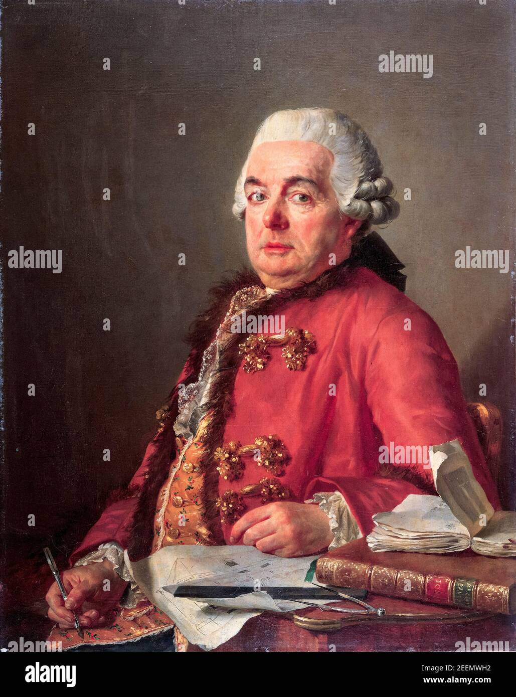 Jacques-François Desmaisons (v.1720-1789), architecte français, oncle de l'artiste, portrait peint par Jacques-Louis David, 1782 Banque D'Images