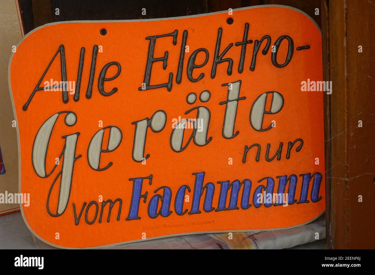 Wien, Elektrogeräte, altes Werbeschild Banque D'Images