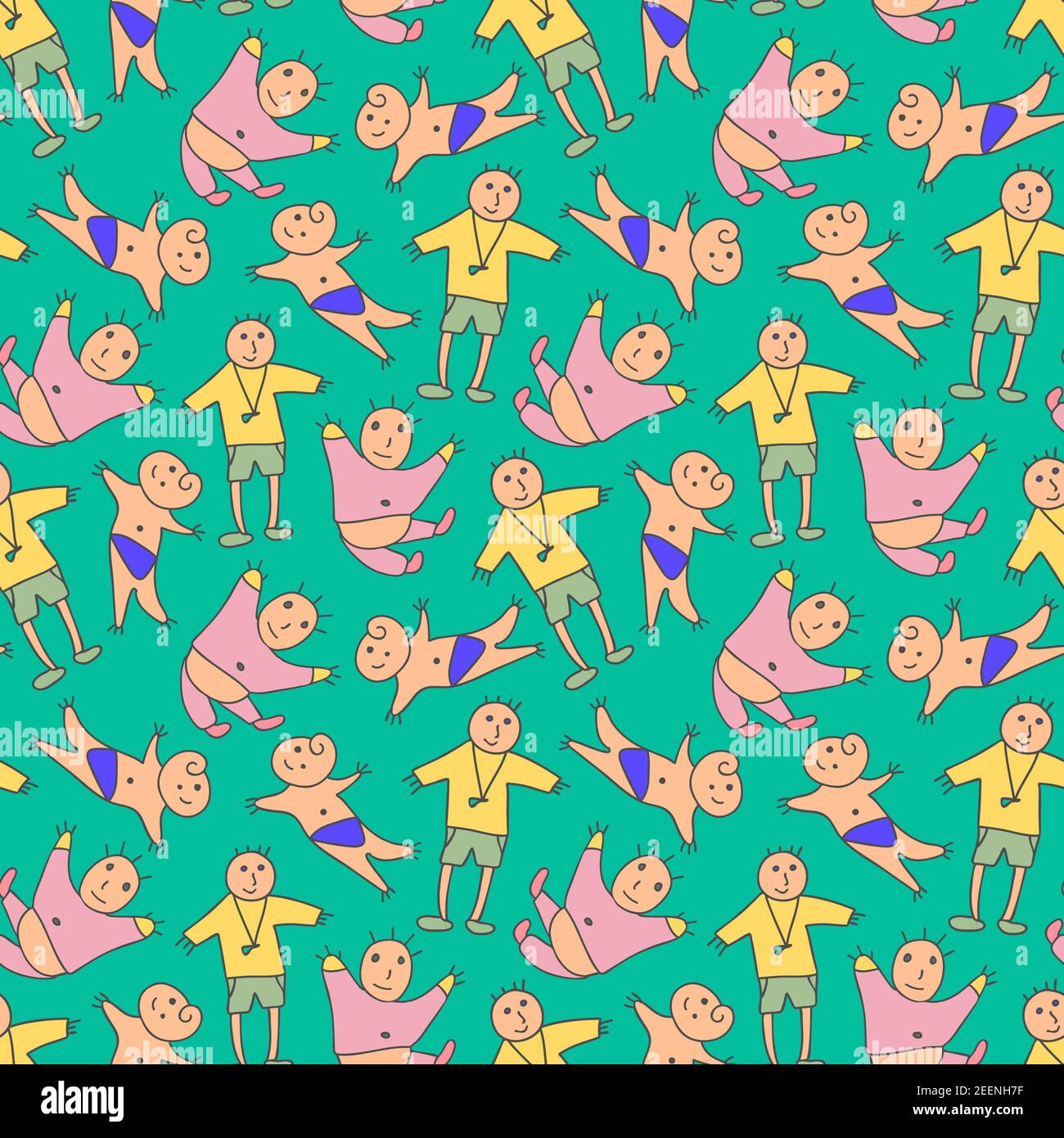 motif enfant sans couture avec élément pour bébé.Ensemble bébé à motif sans couture avec éléments de dessin animé.Motif d'illustration vectoriel, motif en lignes fines Illustration de Vecteur