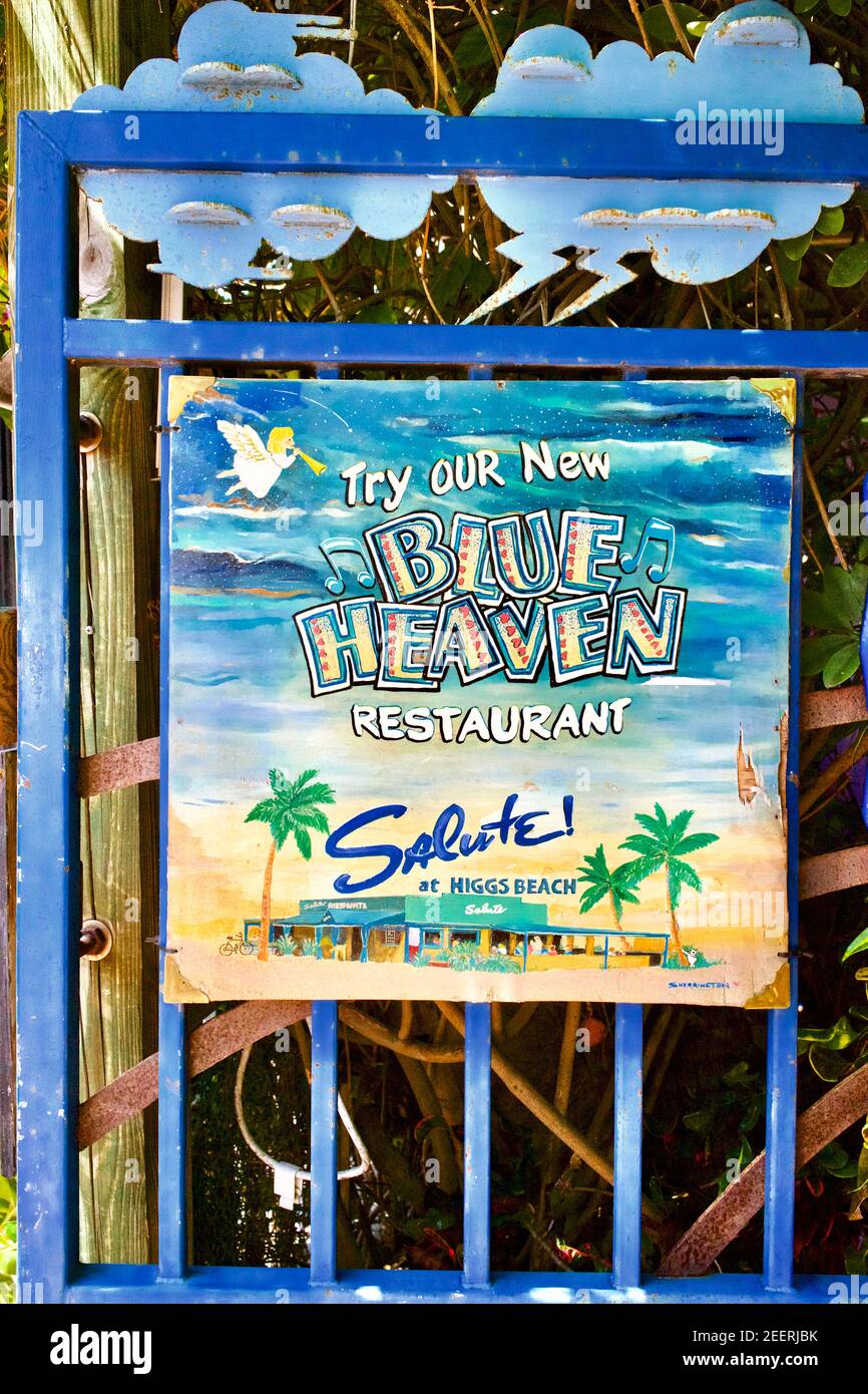 Blue Heaven Bar and Restaurant à Key West, Floride, FL USA. Le point le plus méridional dans la zone continentale des États-Unis. Destination de vacances sur l'île. Banque D'Images
