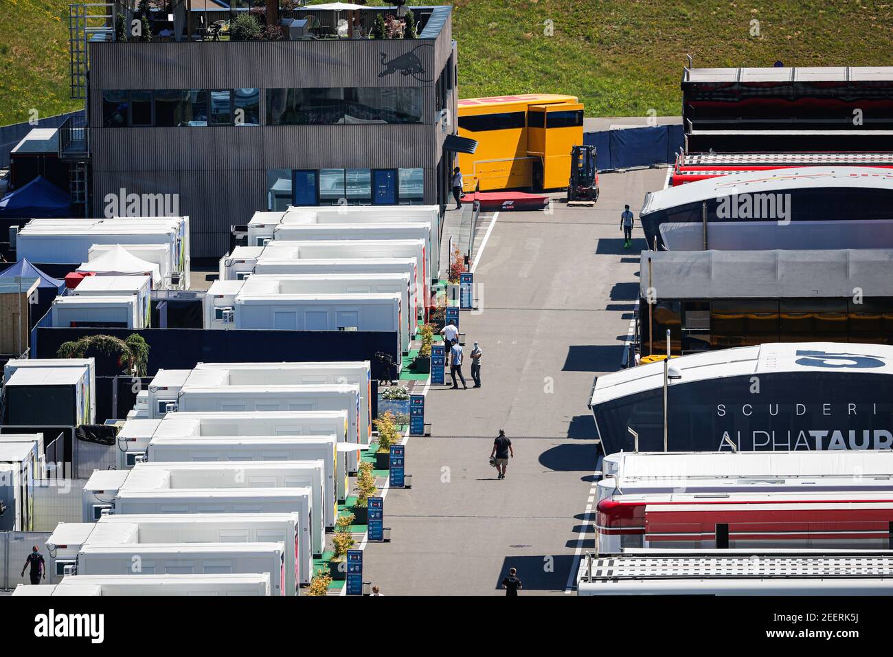 Paddock pendant la Formule 1 Pirelli Grosser Preis der Steiermark 2020, Grand Prix de Styrie du 10 au 12 juillet 2020 sur le Red Bull Ring, à Spielberg, Autriche - photo Antonin Vincent / DPPI Banque D'Images