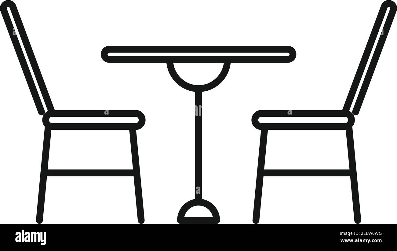 Icône de mobilier de bar de rue, style de contour Illustration de Vecteur