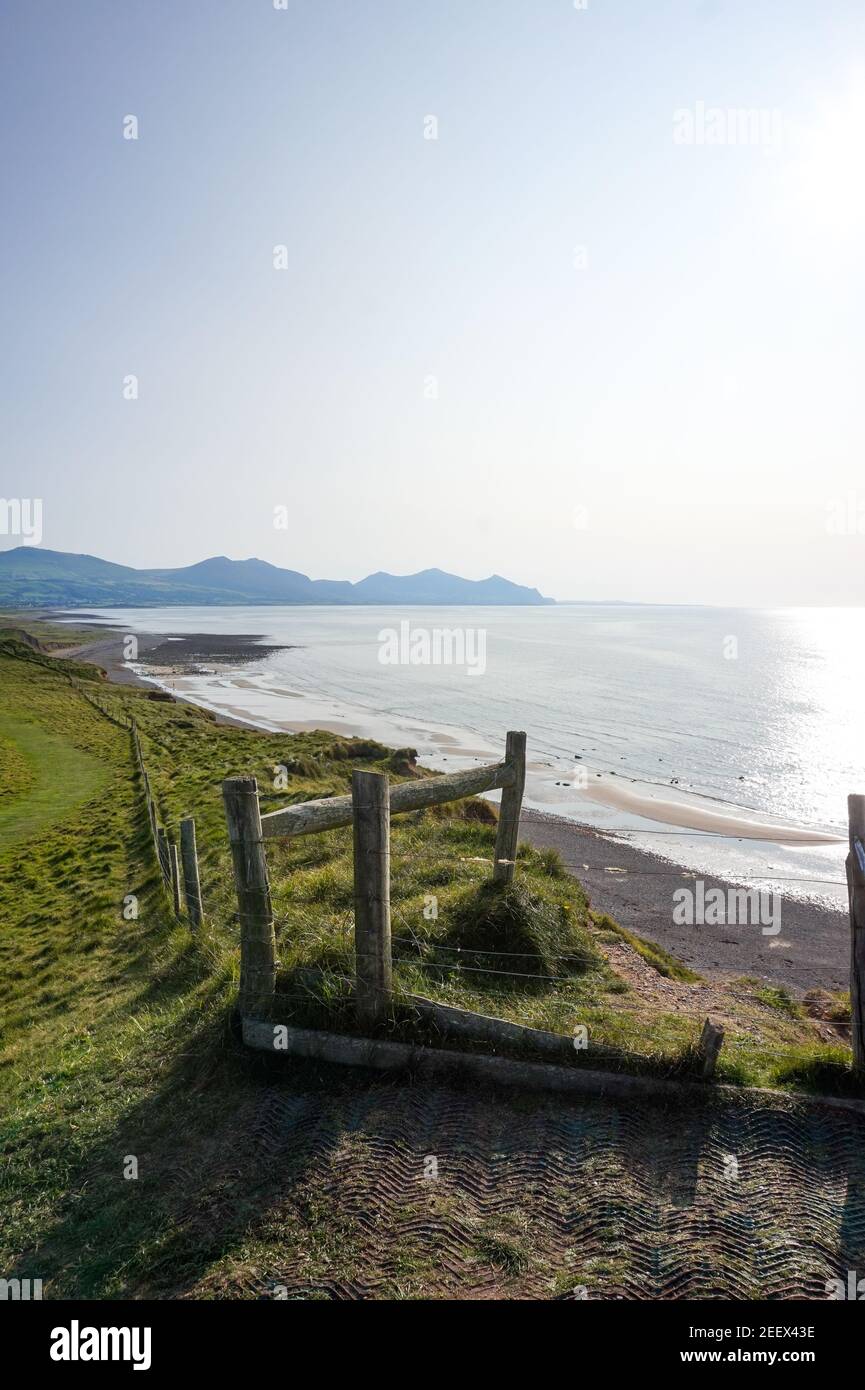 Dinas Dinlle Beach, Caernarfon Gwynedd, nord-ouest du pays de Galles, royaume-uni Banque D'Images