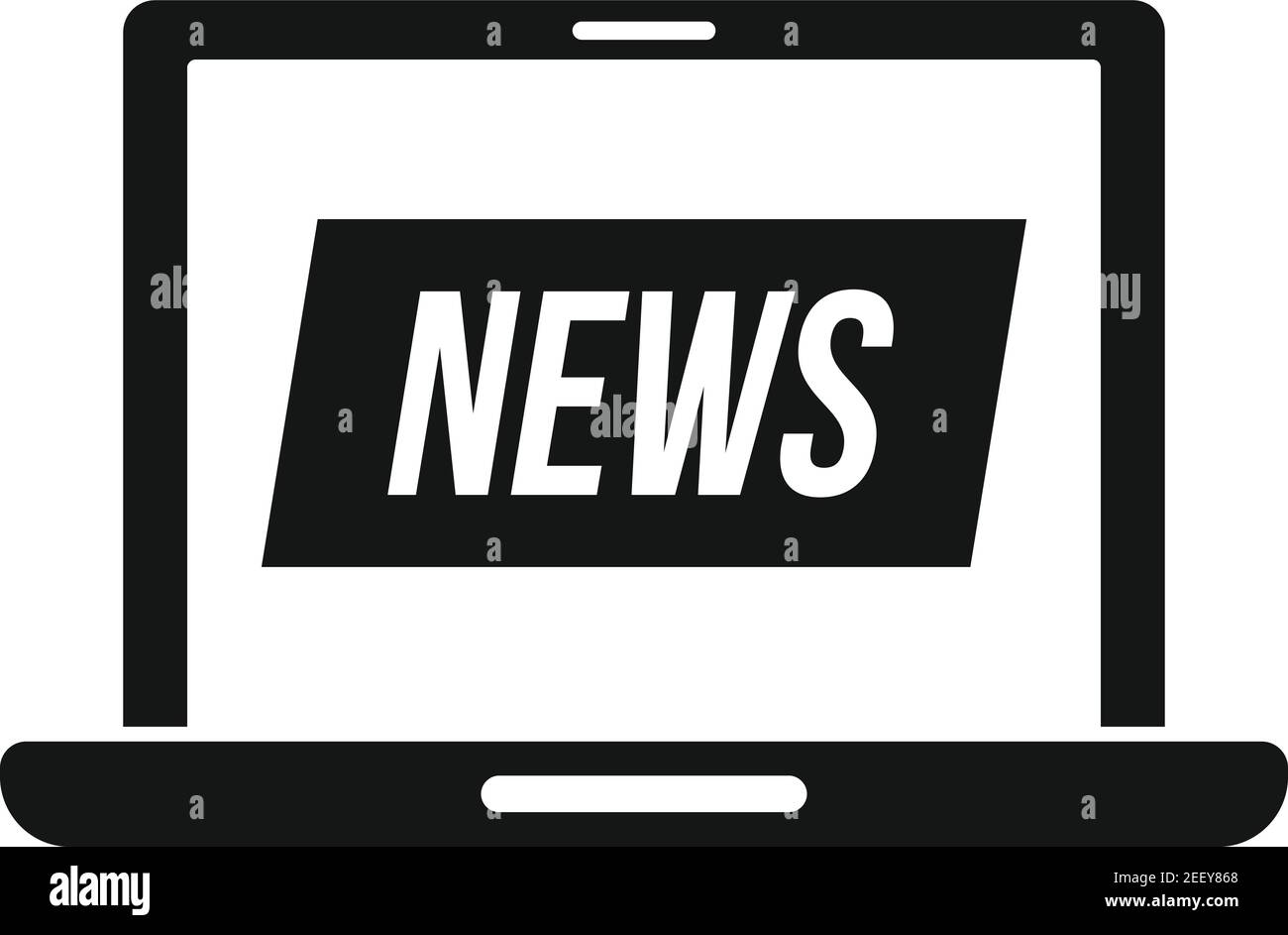 Ordinateur portable tv icône News, style simple Illustration de Vecteur