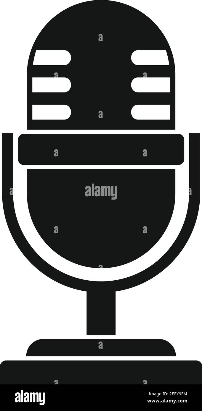 Icône de microphone de studio TV, style simple Illustration de Vecteur