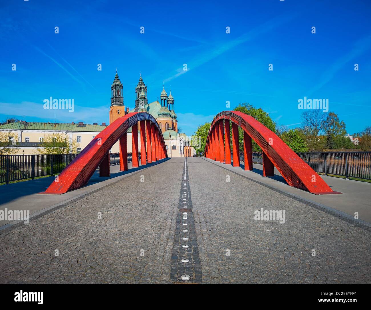 Poznan avril 22 2018 Tumski Bridge à la vieille place dans ville Banque D'Images