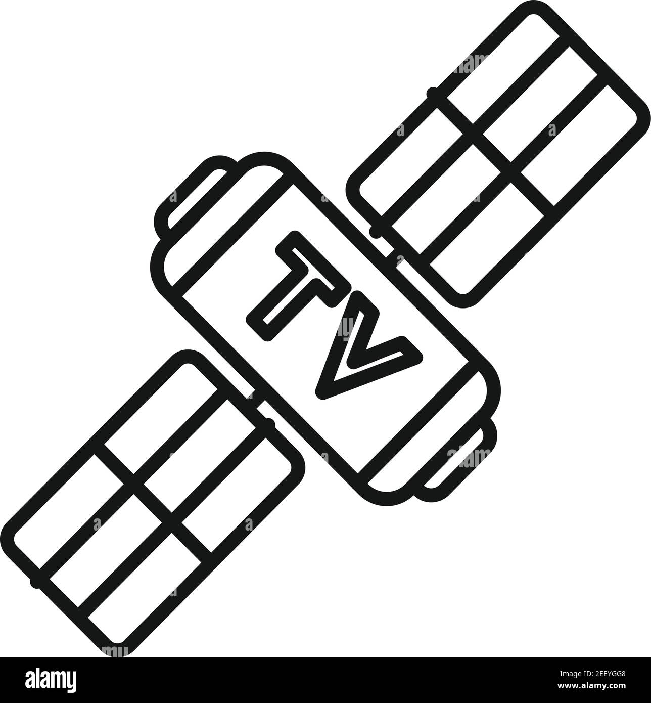 Icône TV satellite, style de contour Illustration de Vecteur